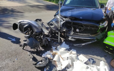 Fontana Liri, scontro tra auto e scooter: 42enne al San Camillo